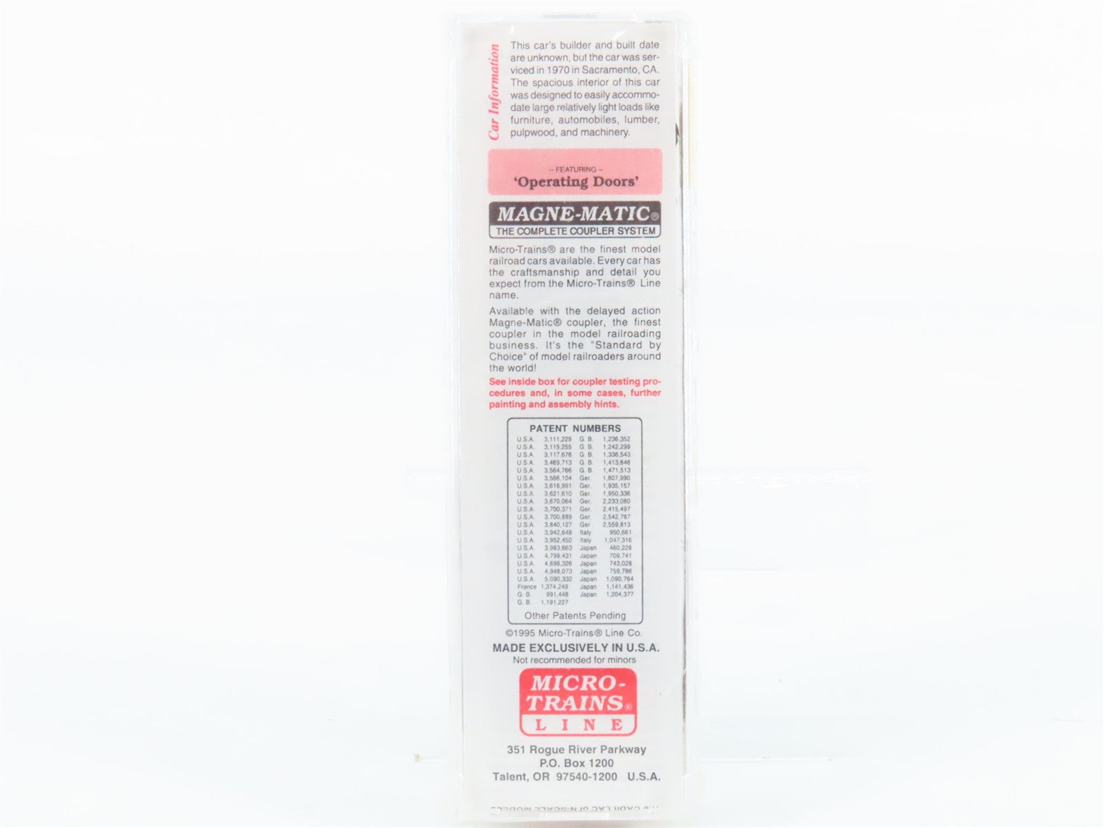N Scale Micro-Trains MTL 34050 SP Southern Pacific 50' Box Car 202516 RTR