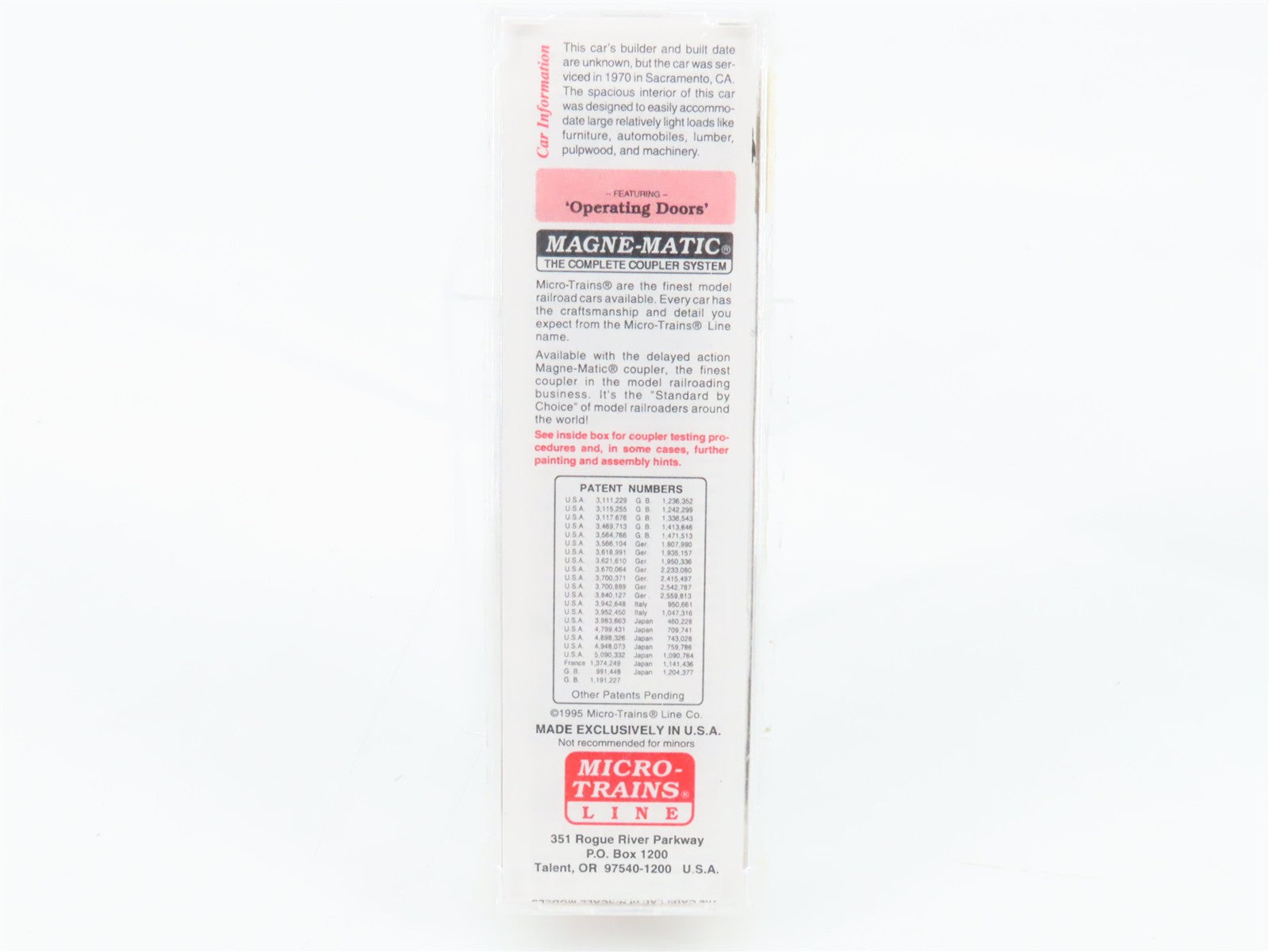N Scale Micro-Trains MTL 34050 SP Southern Pacific 50' Box Car 202516 RTR