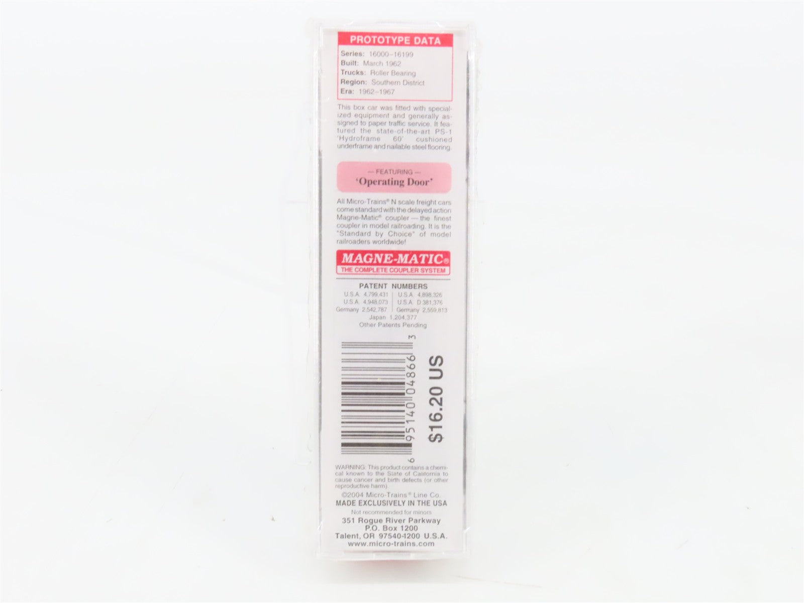 N Scale Micro-Trains MTL 31350 SAL Seaboard Air Line 50' Box Car 16028