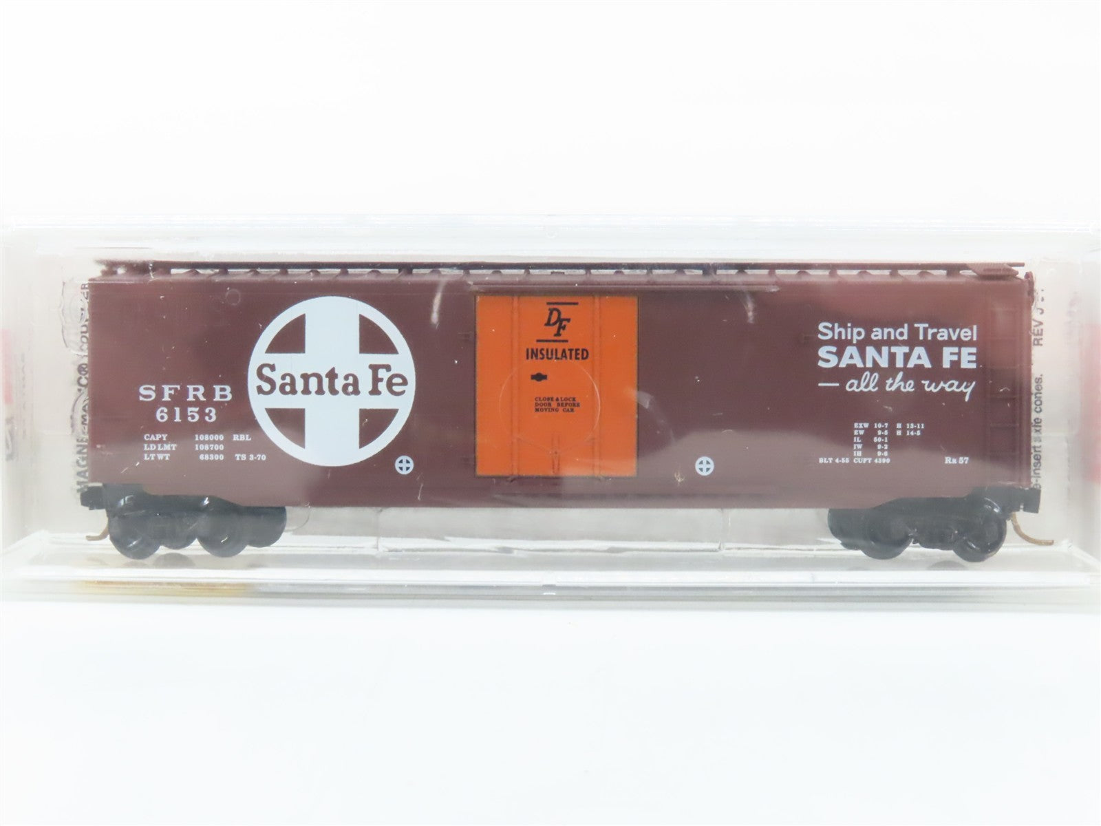 N Scale Micro-Trains MTL 32050/1 SFRB Santa Fe 50' Box Car 6153