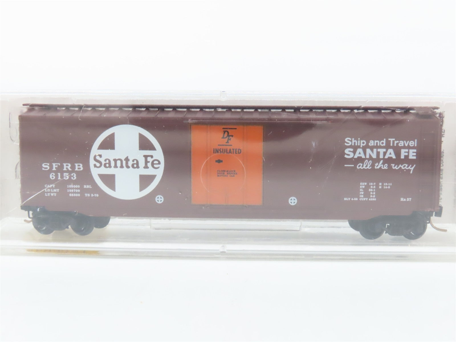 N Scale Micro-Trains MTL 32050/1 SFRB Santa Fe 50' Plug Door Box Car 6153
