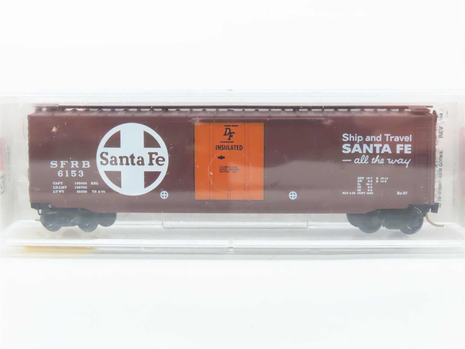 N Scale Micro-Trains MTL 32050/1 SFRB Santa Fe 50' Box Car 6153