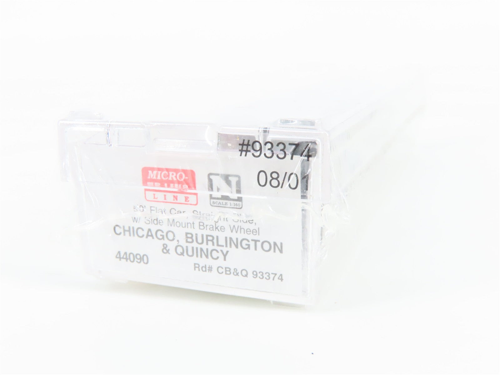 N Scale Micro-Trains MTL 44090 CB&Q Chicago, Burlington & Quincy Flat Car 93374