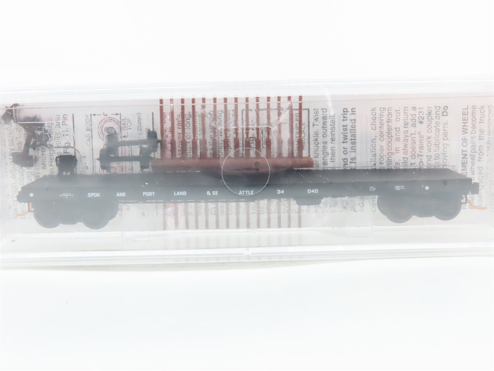 N Scale Micro-Trains MTL 44080 SP&S Spokane, Portland & Seattle Flat Car 34040