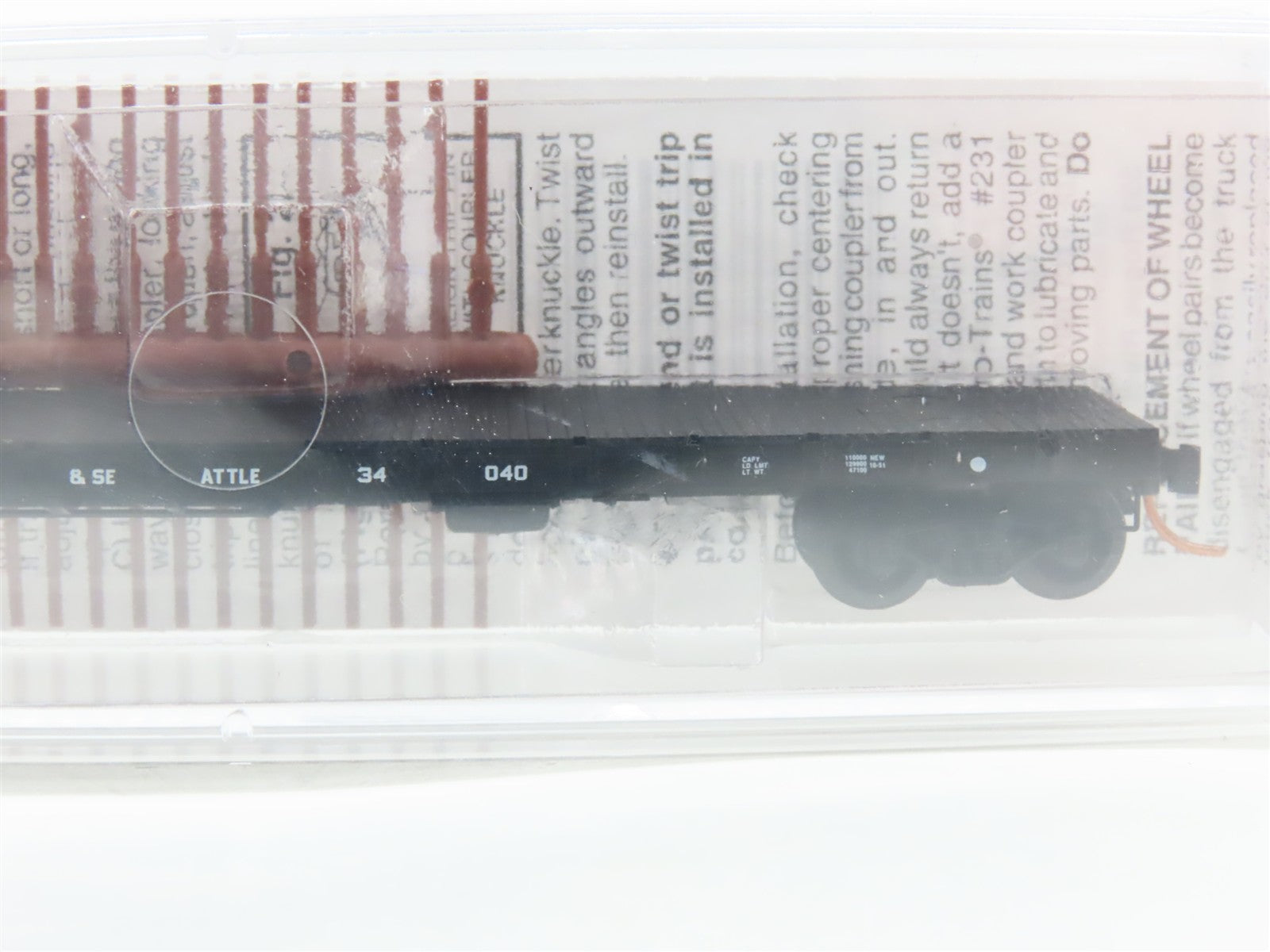 N Scale Micro-Trains MTL 44080 SP&S Spokane, Portland & Seattle Flat Car 34040