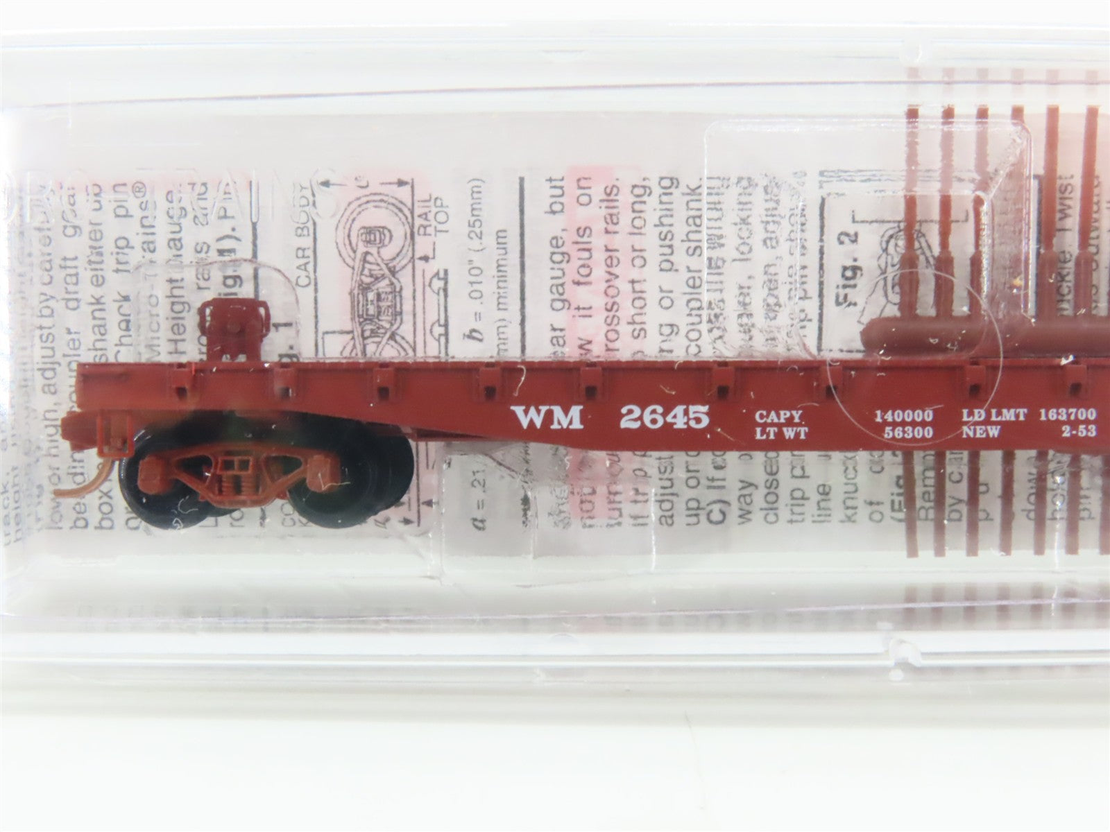 N Scale Micro-Trains MTL 45160 WM Western Maryland 50' Flat Car 2645