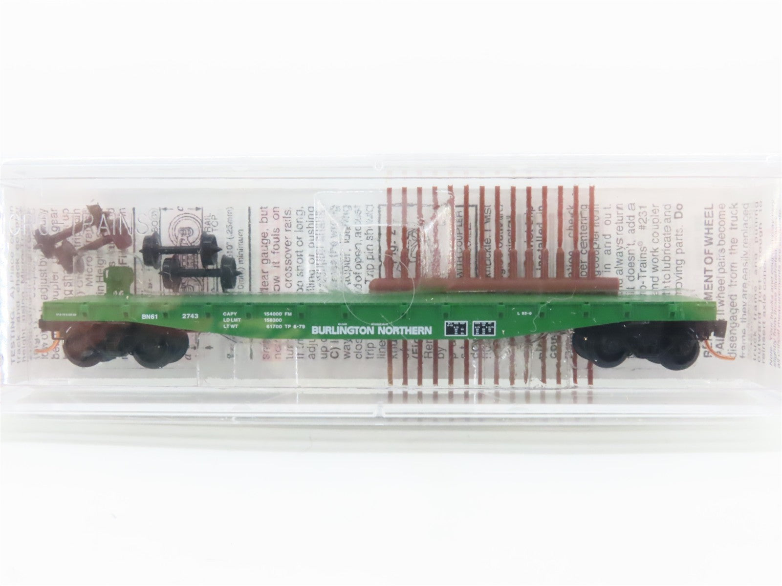 N Scale Micro-Trains MTL 45200 BN Burlington Northern 50' Flat Car 612743