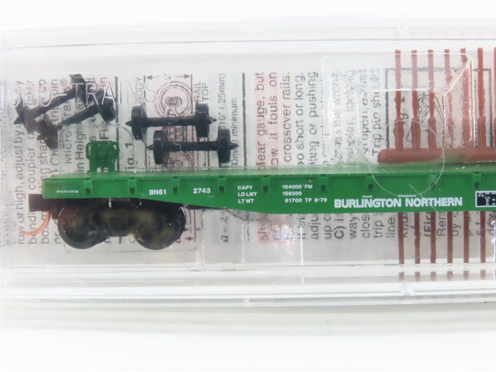 N Scale Micro-Trains MTL 45200 BN Burlington Northern 50' Flat Car 612743