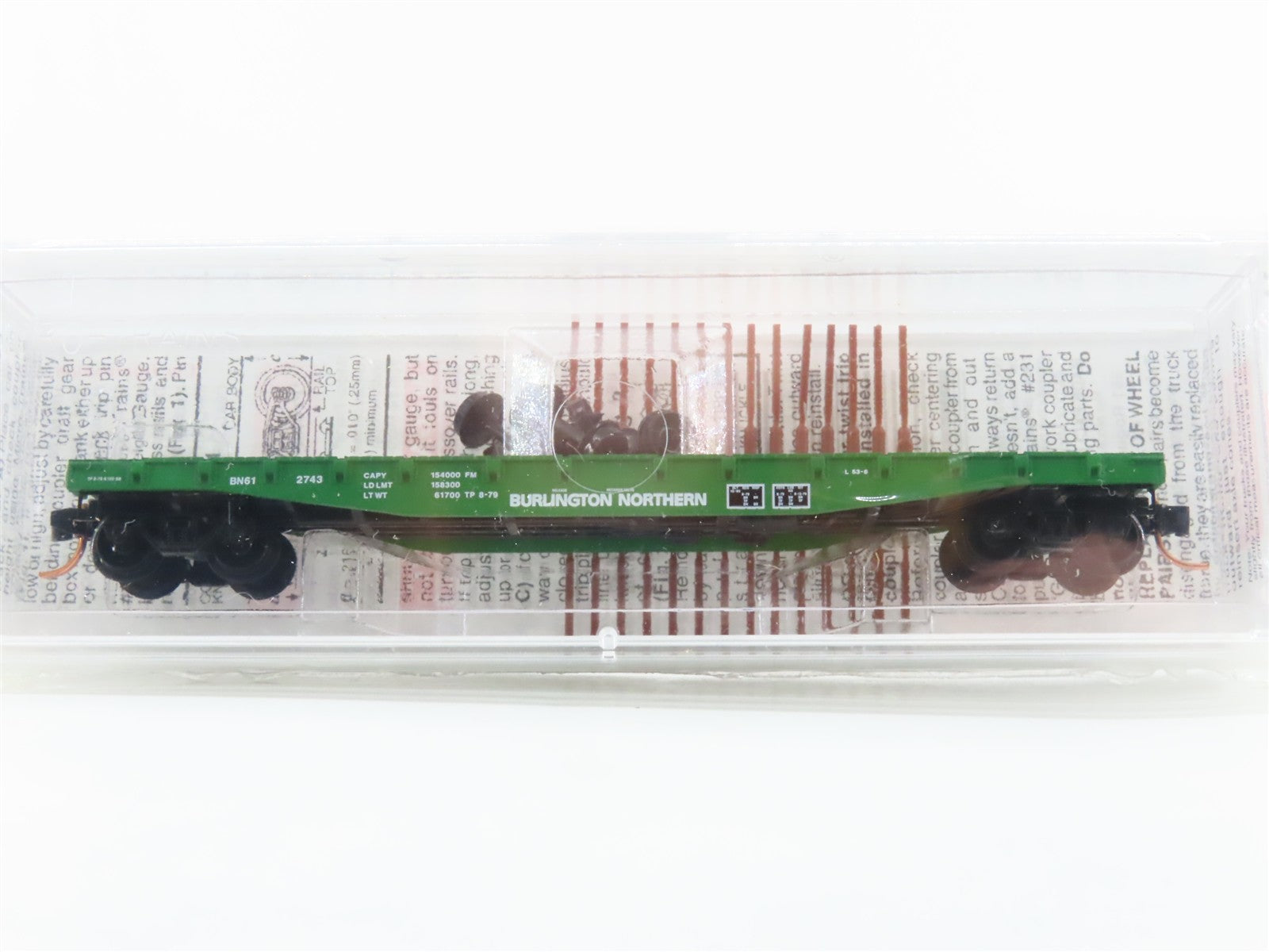 N Scale Micro-Trains MTL 45200 BN Burlington Northern 50' Flat Car 612743