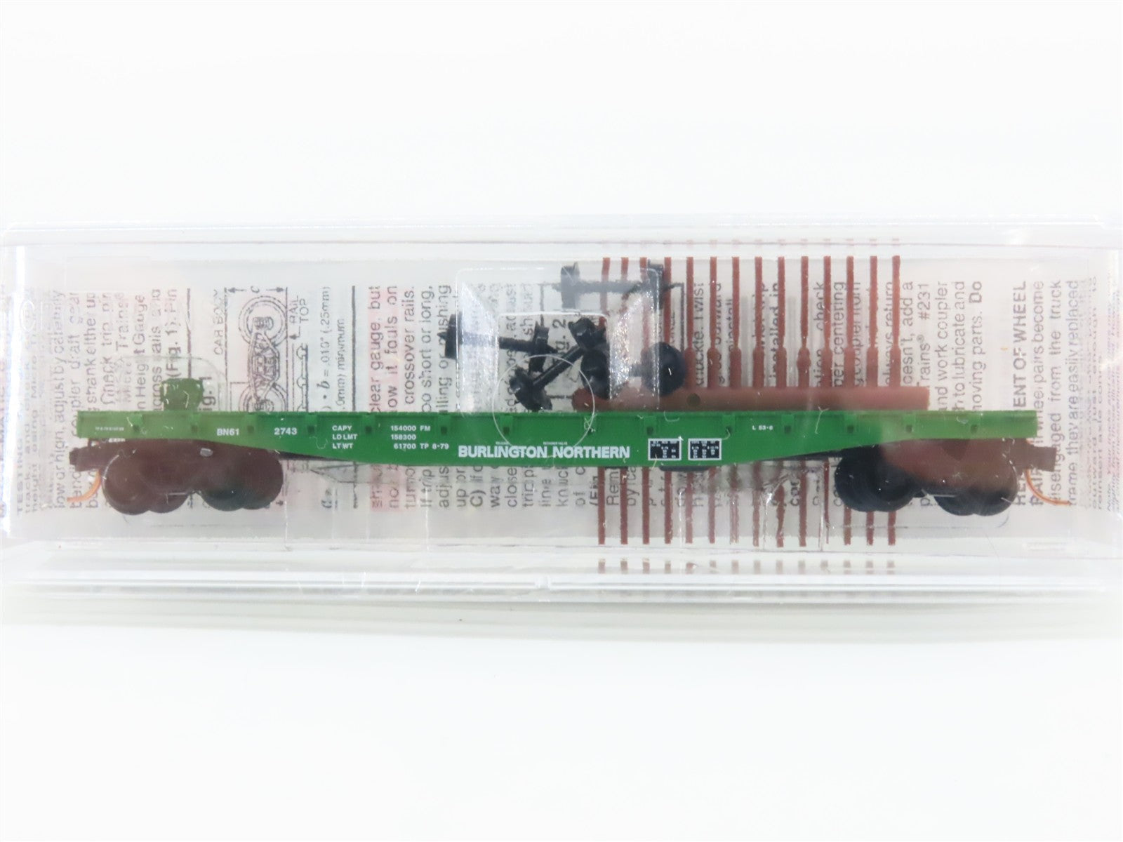 N Scale Micro-Trains MTL 45200 BN Burlington Northern 50' Flat Car 612743