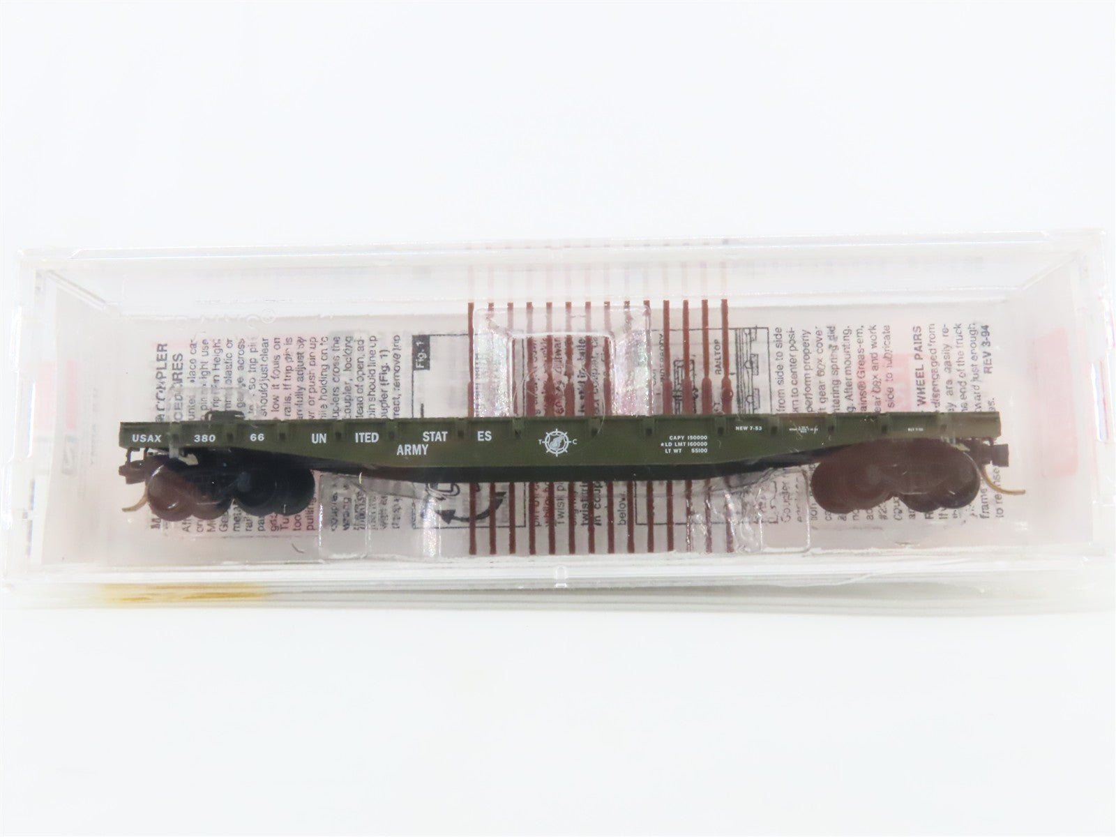 N Scale Micro-Trains MTL 45180 USAX U.S. Army 50' Flat Car 38066