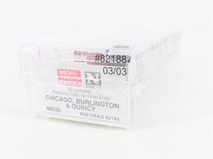 N Scale Micro-Trains MTL 46030 CB&Q Burlington Route 50' Gondola 82188