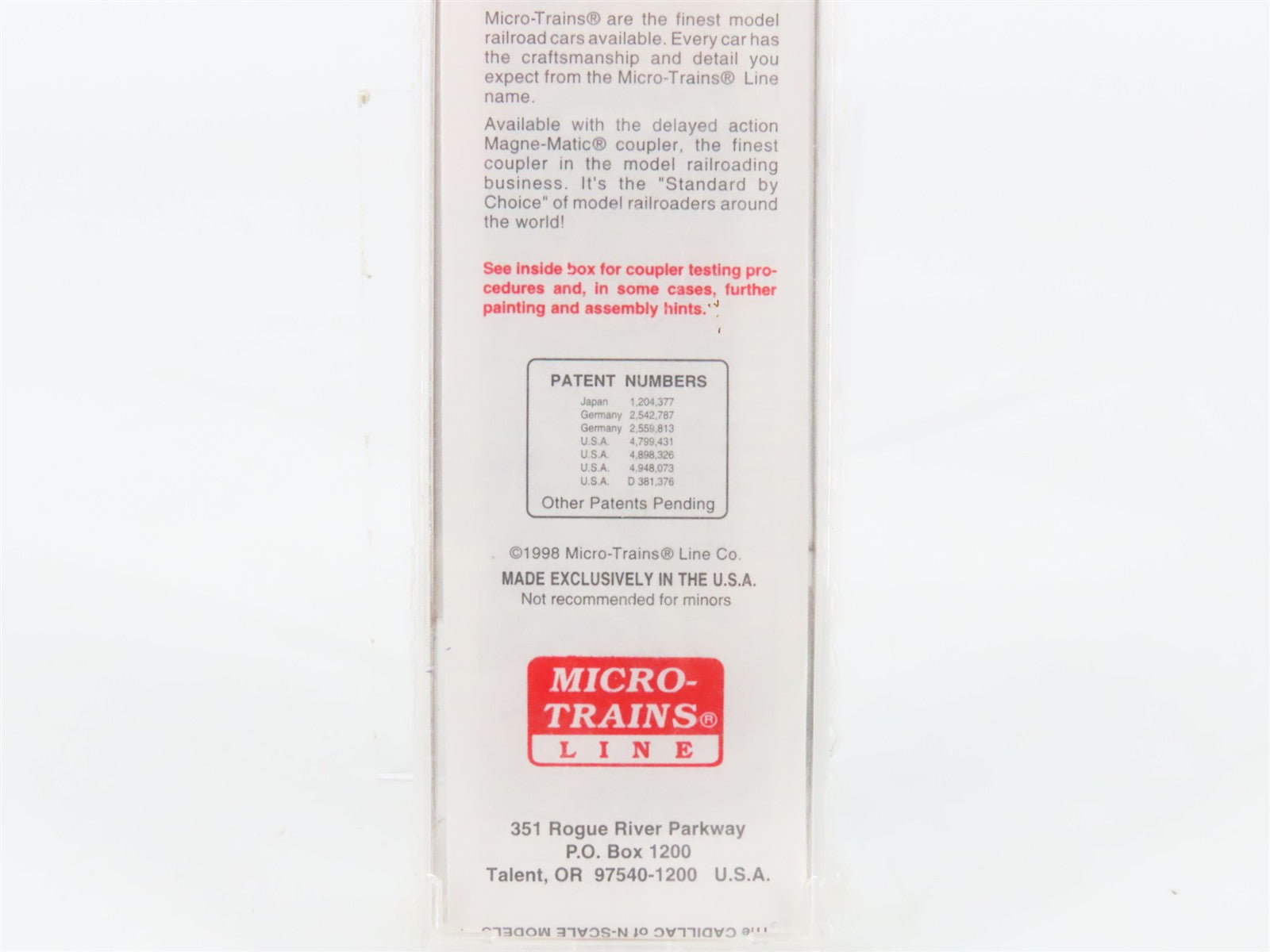 N Scale Micro-Trains MTL 37010 CR Conrail 50' Box Car 174605