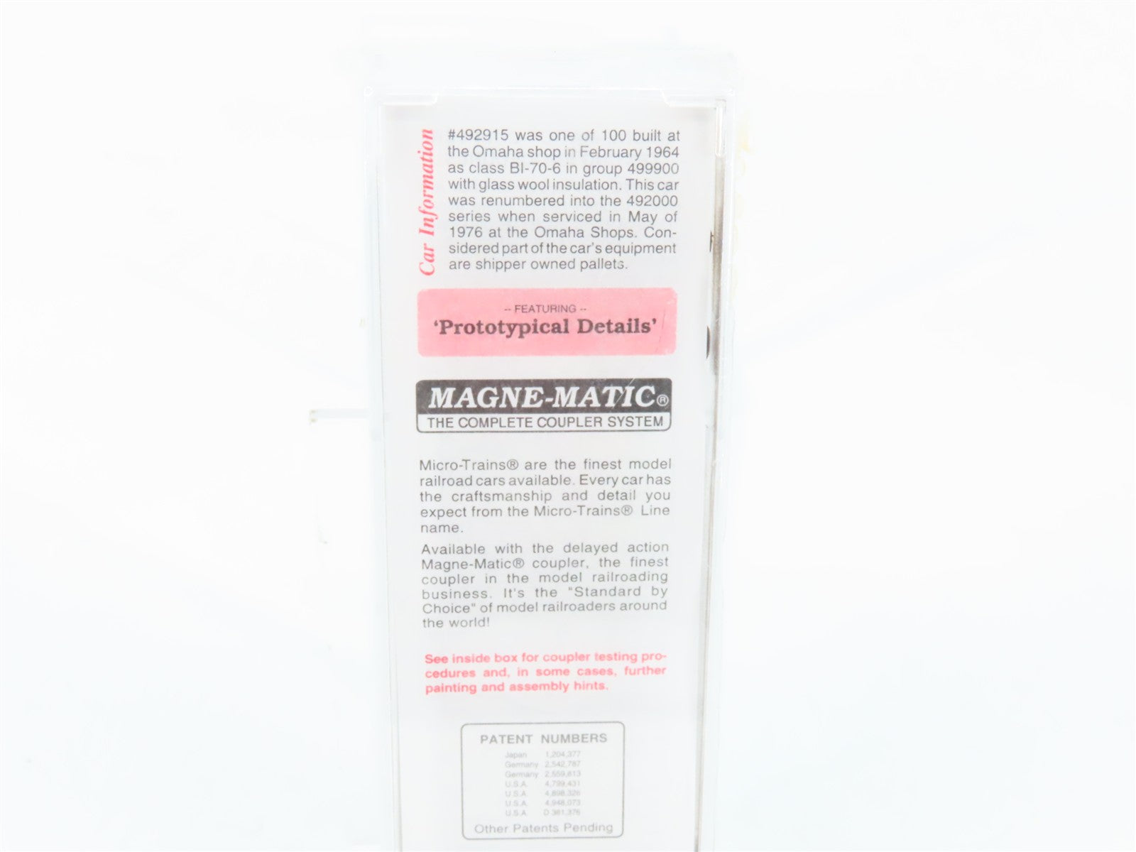 N Scale Micro-Trains MTL 38240 UP Union Pacific 50' Plug Door Box Car 492915