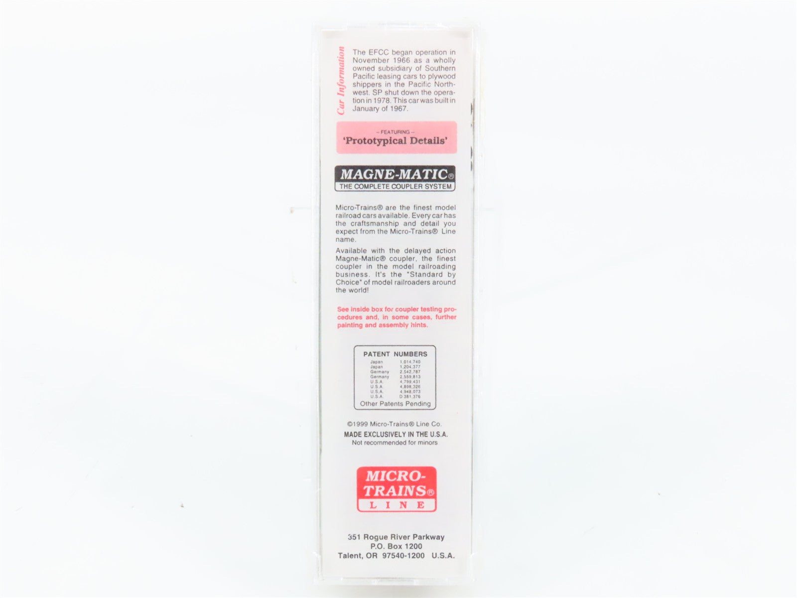 N Scale Micro-Trains MTL 38260 EFCX Evergreen Freight Car Corporation Box Car