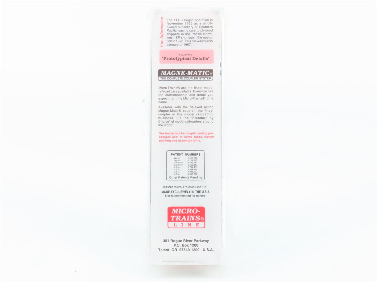 N Scale Micro-Trains MTL 38260 EFCX Evergreen Freight Car Corporation Box Car