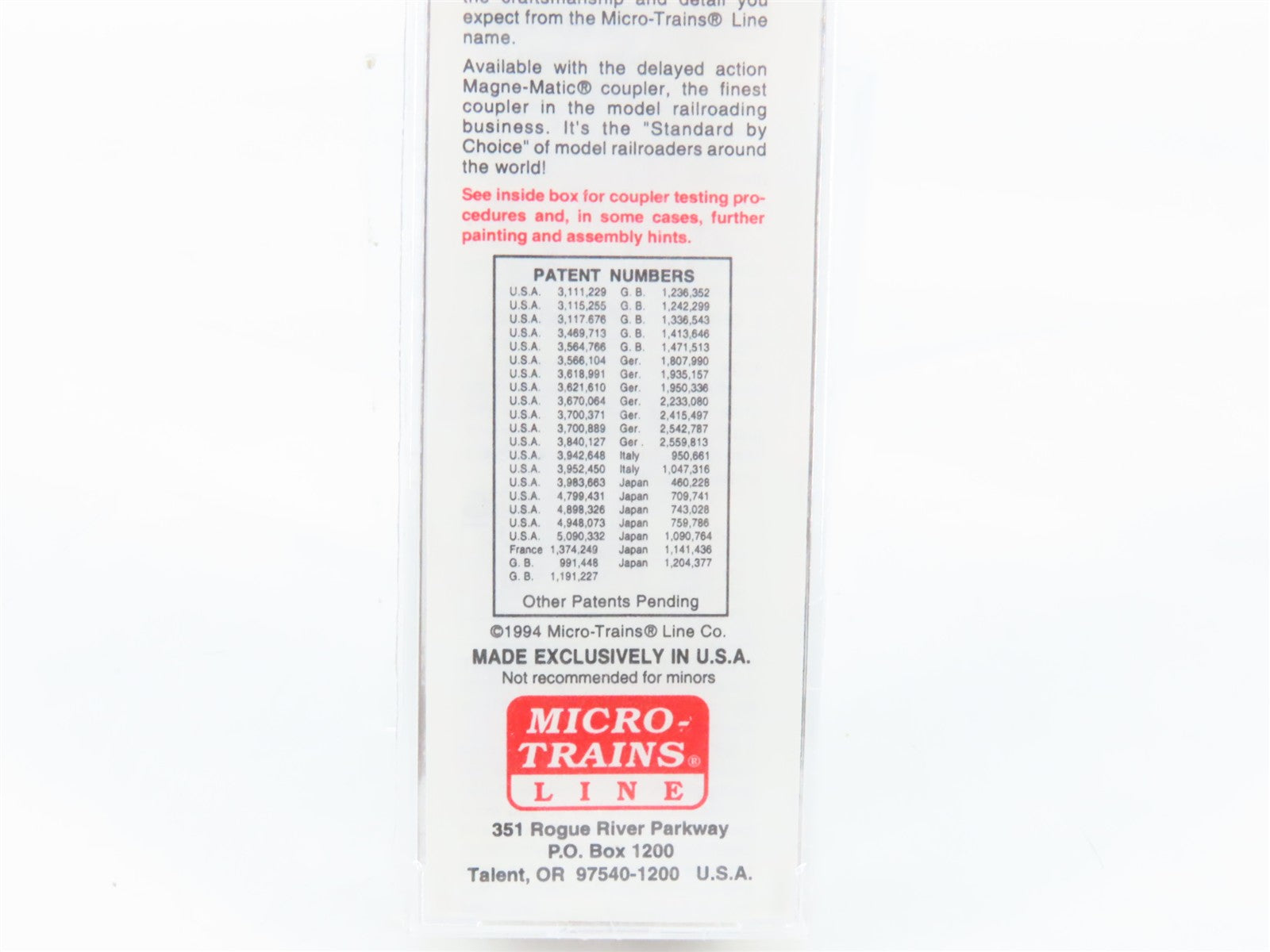 N Scale Micro-Trains MTL 36030 UP Union Pacific 50' Box Car 169175