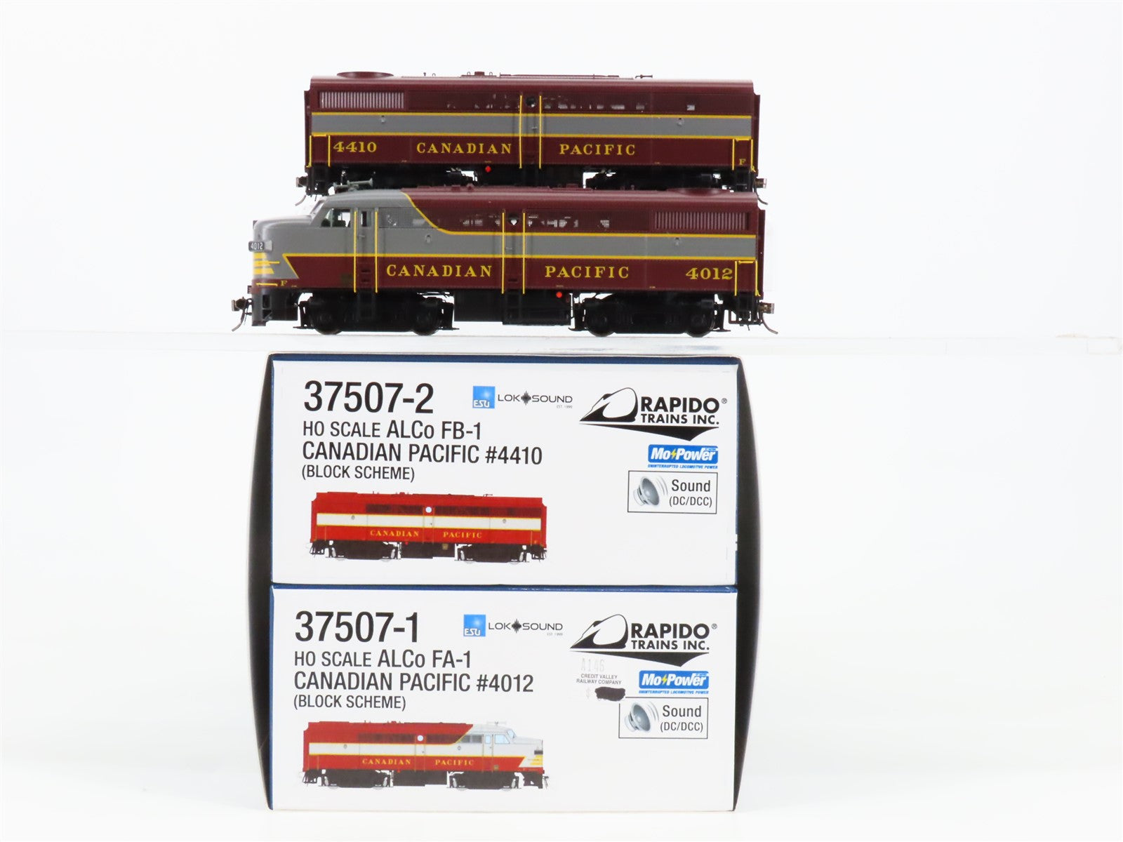 HO Scale Rapido 37507 CP Canadian Pacific FA-1/FB-1 Diesel Loco Set wDCC & Sound