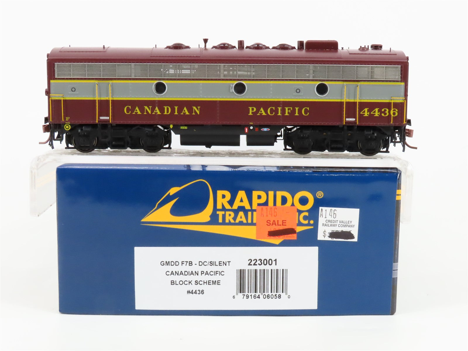 HO Scale Rapido 223001 CP Canadian Pacific F7B Diesel Locomotive #4436 wDCC