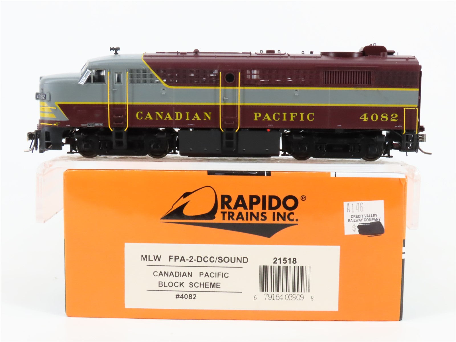 HO Scale Rapido 21518 CP Canadian Pacific FPA-2 Diesel Loco #4082 w/ DCC & Sound