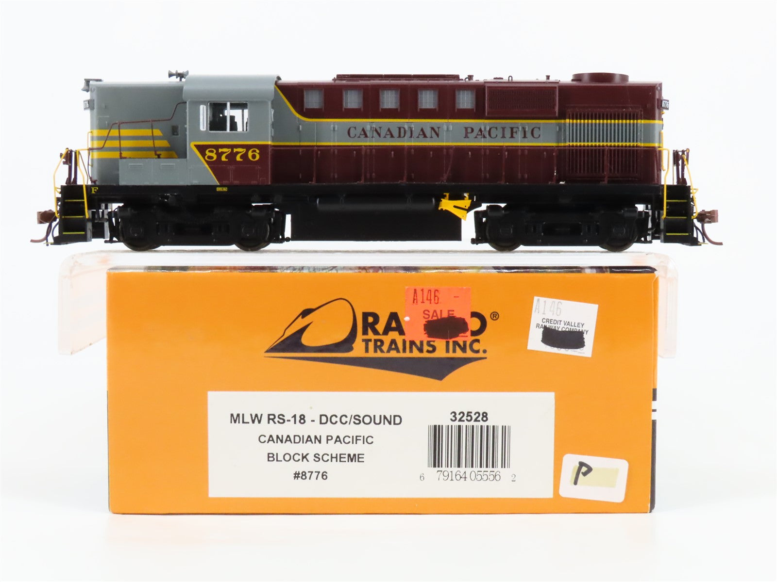 HO Scale Rapido 32528 CP Canadian Pacific RS-18 Diesel Loco #8776 wDCC & Sound