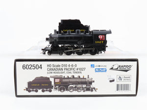 HO Scale Rapido 602504 CP Canadian Pacific 4-6-0 Steam Loco #1027 w/DCC & Sound