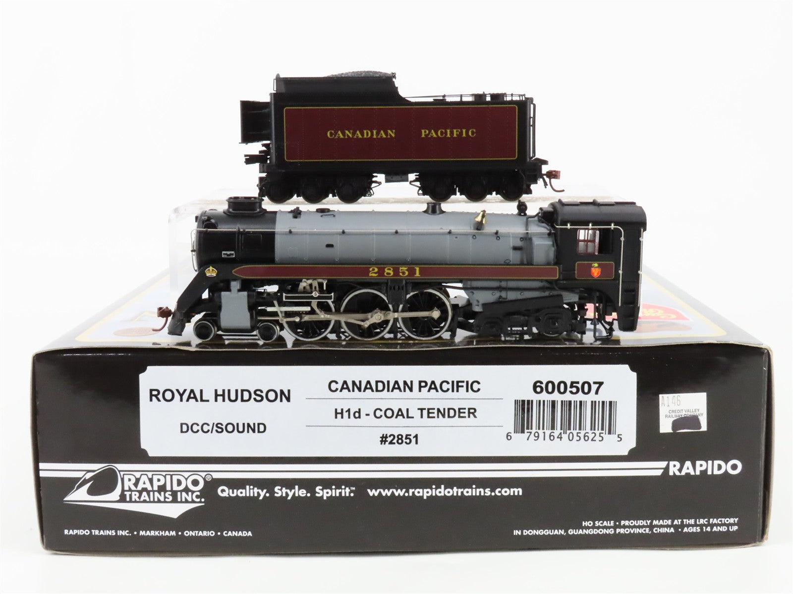 HO Scale Rapido 600507 CP Canadian Pacific 4-6-4 Steam Loco #2851 w/ DCC