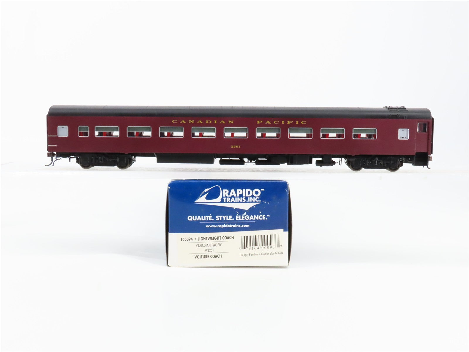 HO Scale Rapido 100094 Canadian Pacific Lightweight Coach Factory Interior RTR