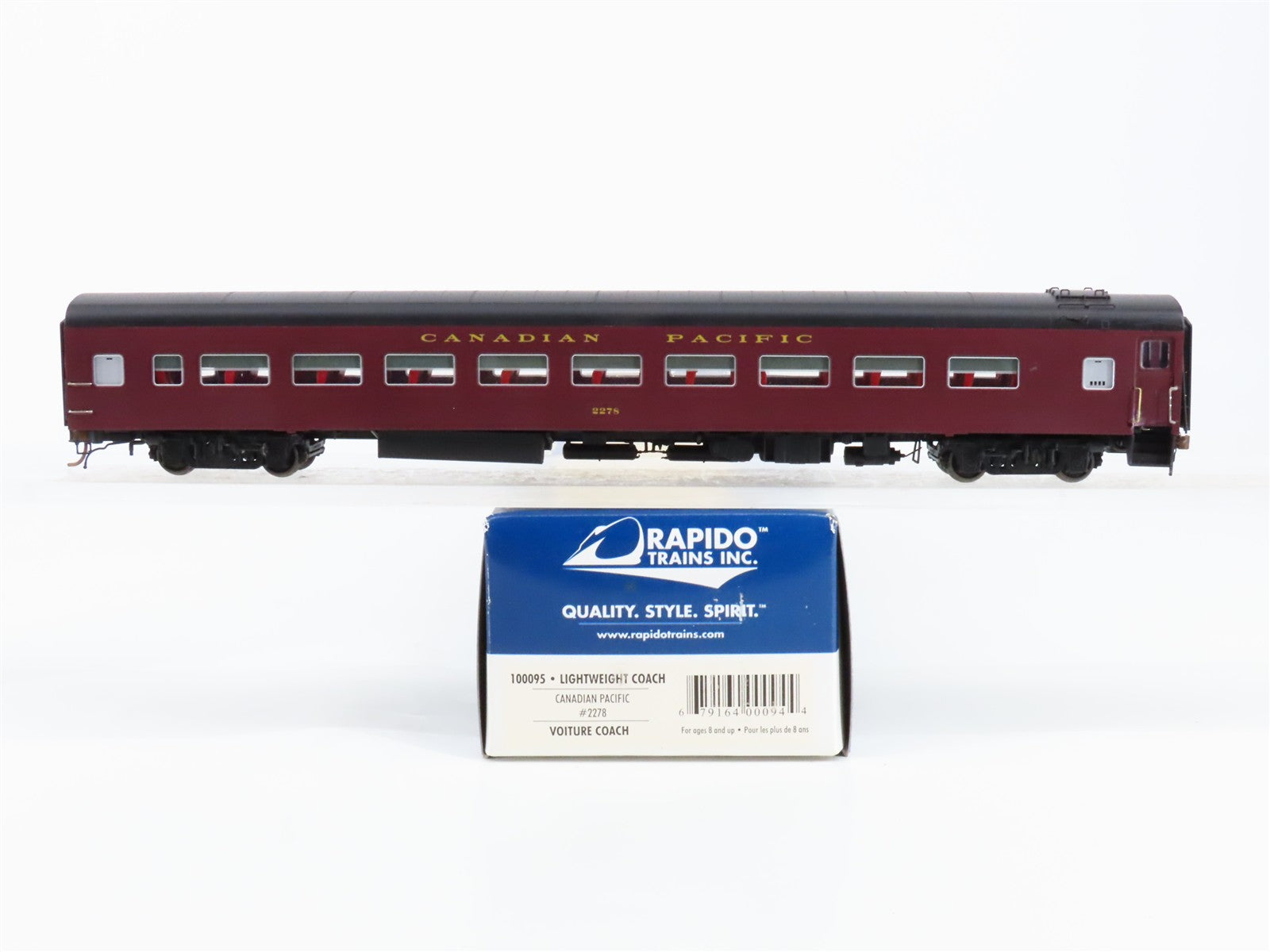 HO Scale Rapido 100095 Canadian Pacific Lightweight Coach Factory Interior RTR