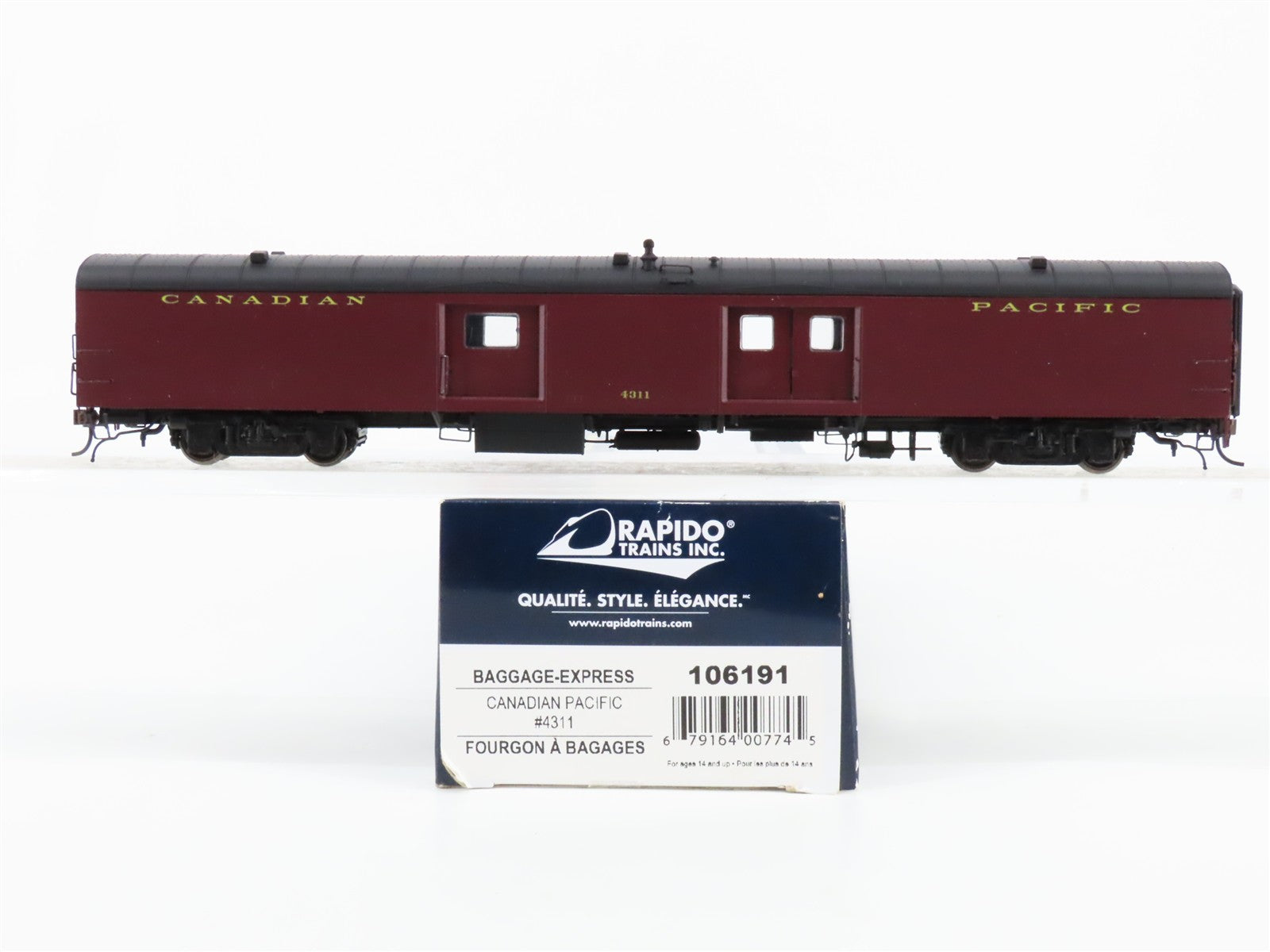 HO Scale Rapido 106191 CP Canadian Pacific Baggage Passenger Car #4311