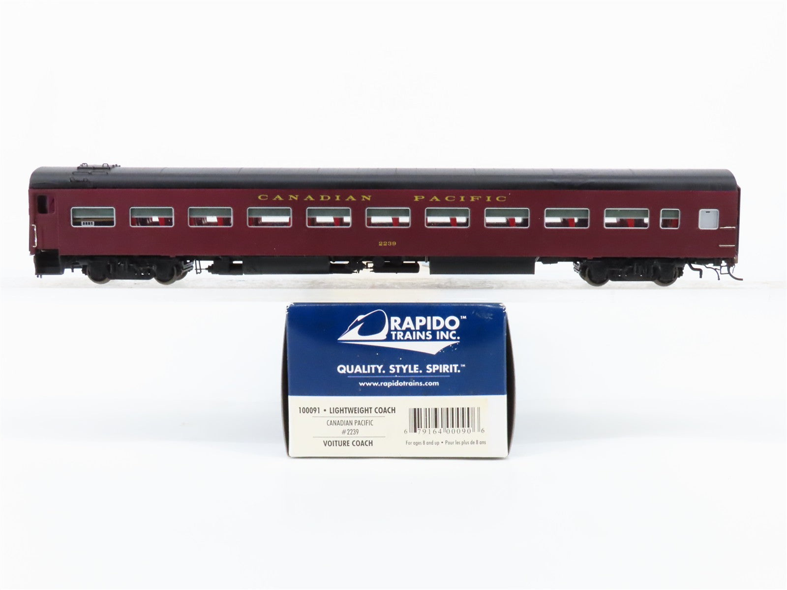 HO Scale Rapido 100091 CP Canadian Pacific Coach Passenger Car #2239
