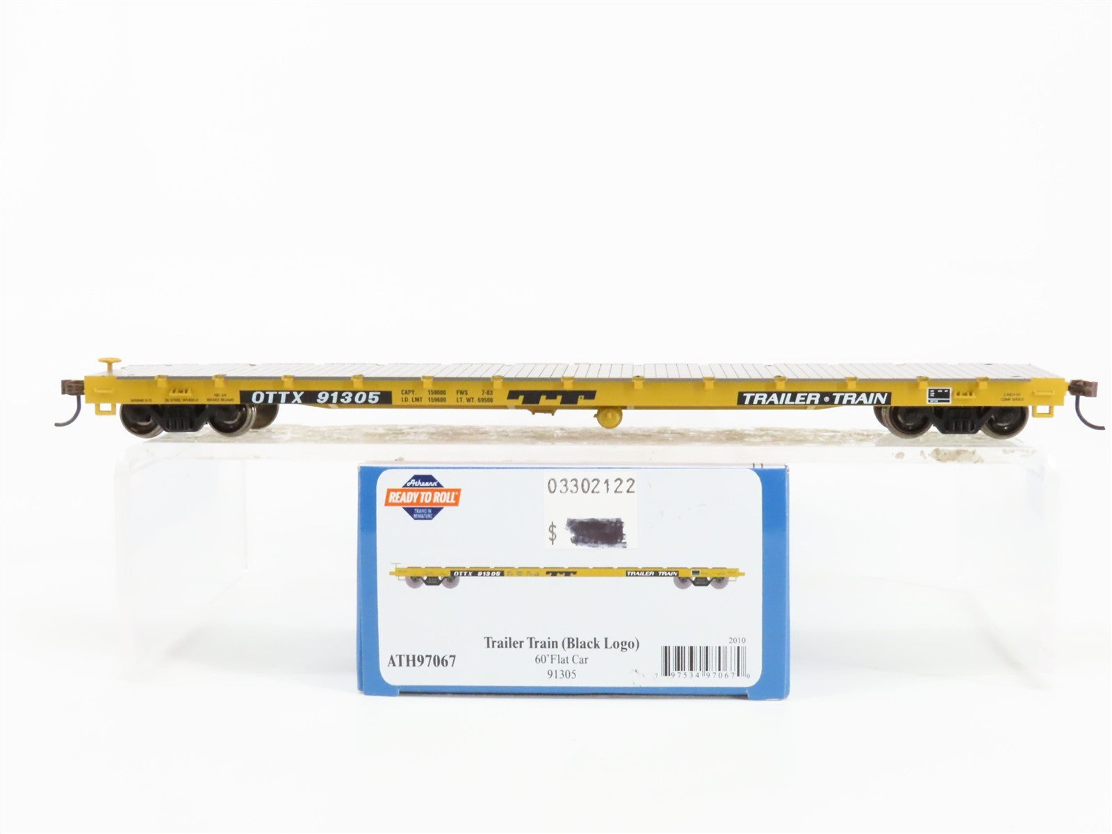 HO Scale Athearn ATH97067 OTTX Trailer Train 60' Flat Car 91305 RTR