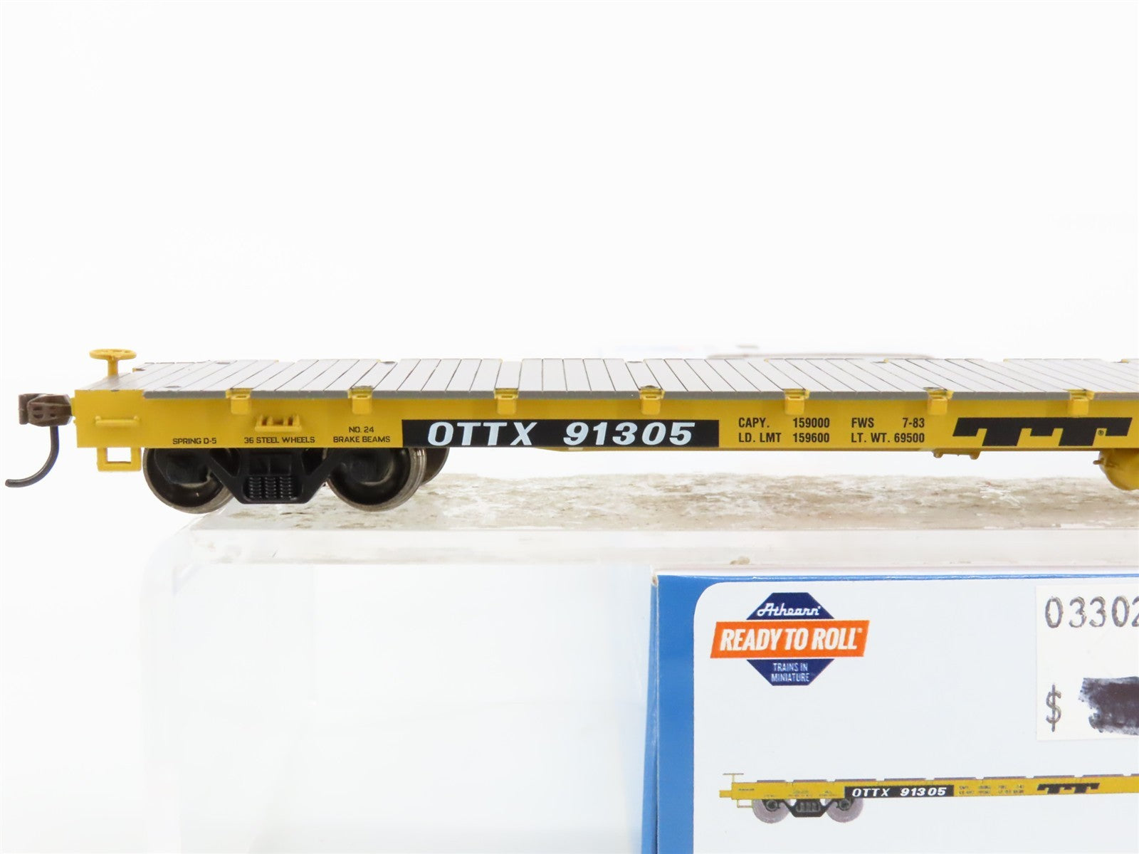 HO Scale Athearn ATH97067 OTTX Trailer Train 60' Flat Car 91305 RTR