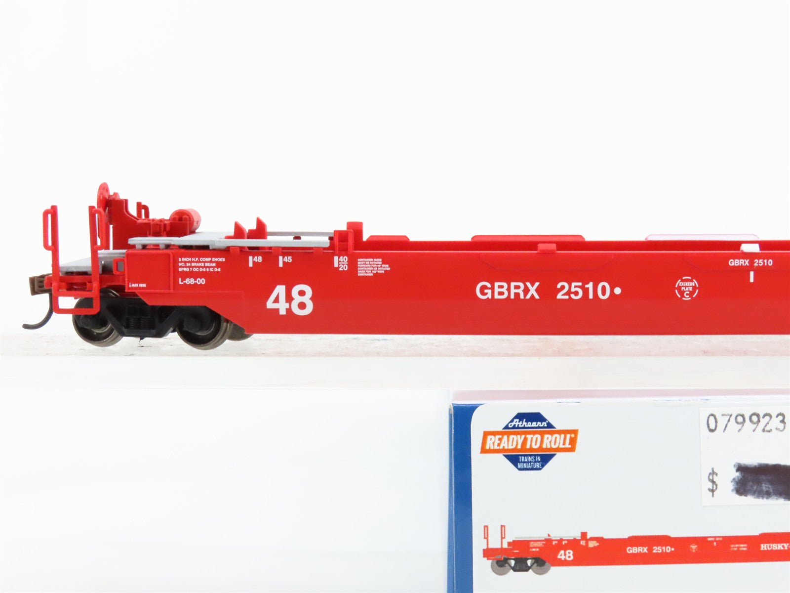 HO Scale Athearn ATH7433 GBRX Greenbrier Leasing 48' Flat Car 2510 RTR