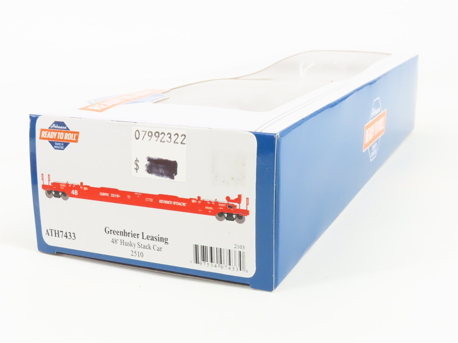 HO Scale Athearn ATH7433 GBRX Greenbrier Leasing 48' Flat Car 2510 RTR