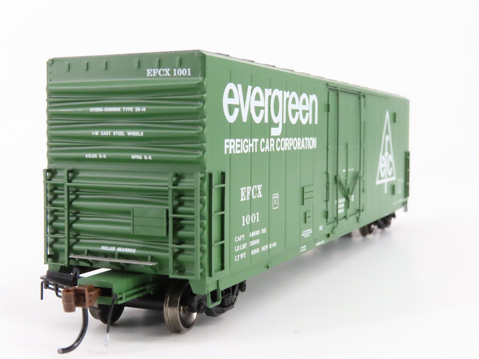 HO Scale Athearn ATHG26795 EFCX Evergreen Freight Car Corp. 50' Box Car 1001 RTR