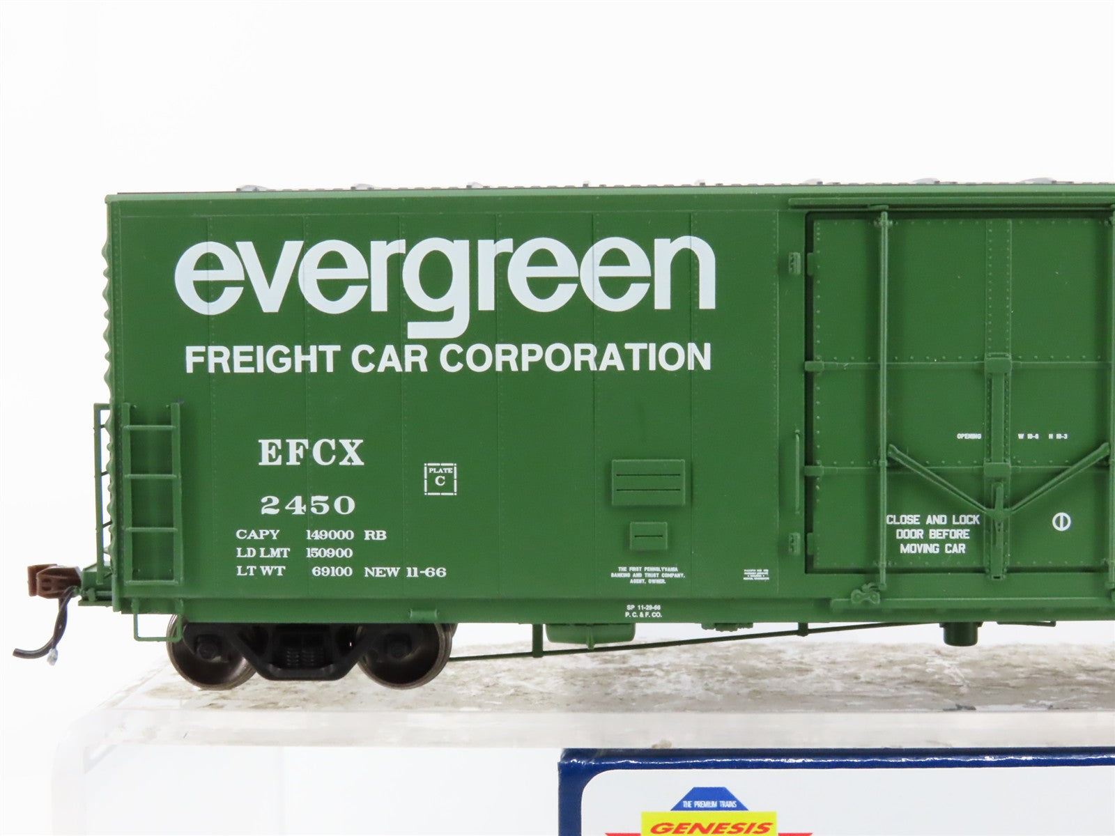 HO Scale Athearn ATHG26797 EFCX Evergreen Freight Car Corp. 50' Box Car 2450 RTR