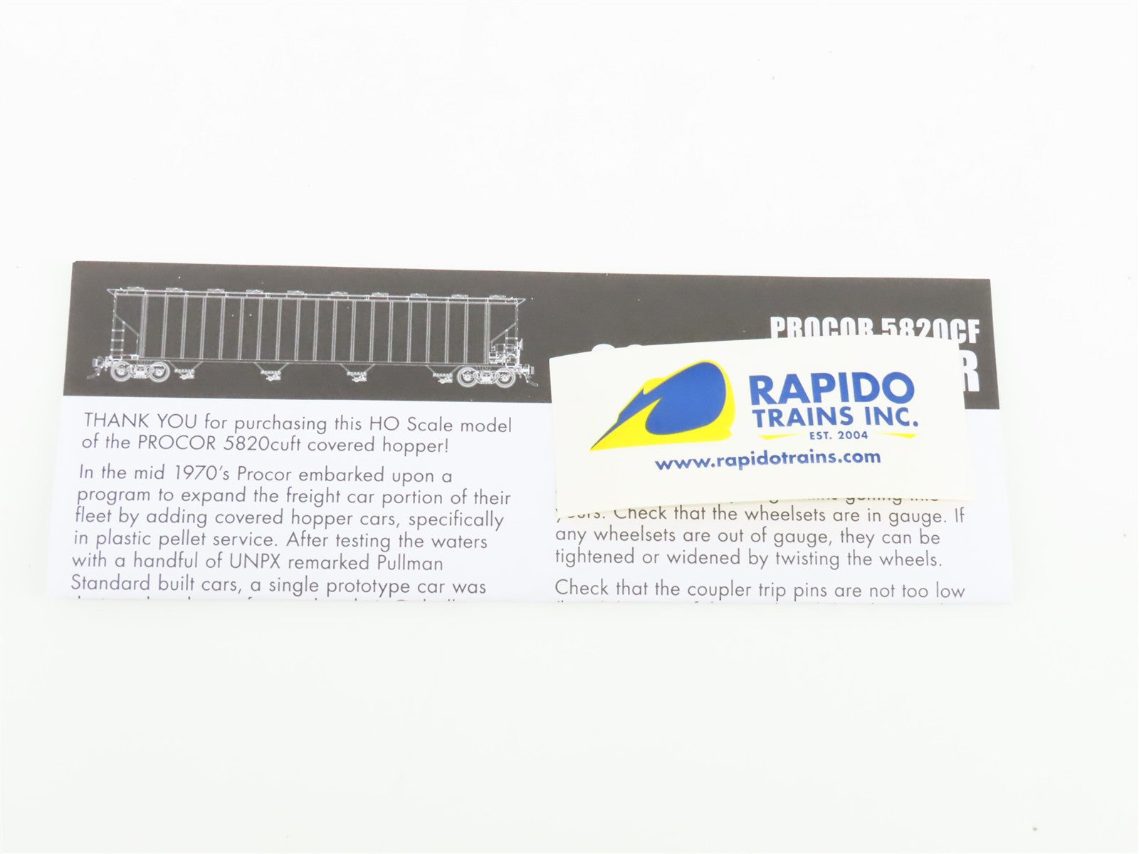 HO Scale Rapido 157003A UNPX Union Carbide 5720 Covered Hopper 122044 RTR
