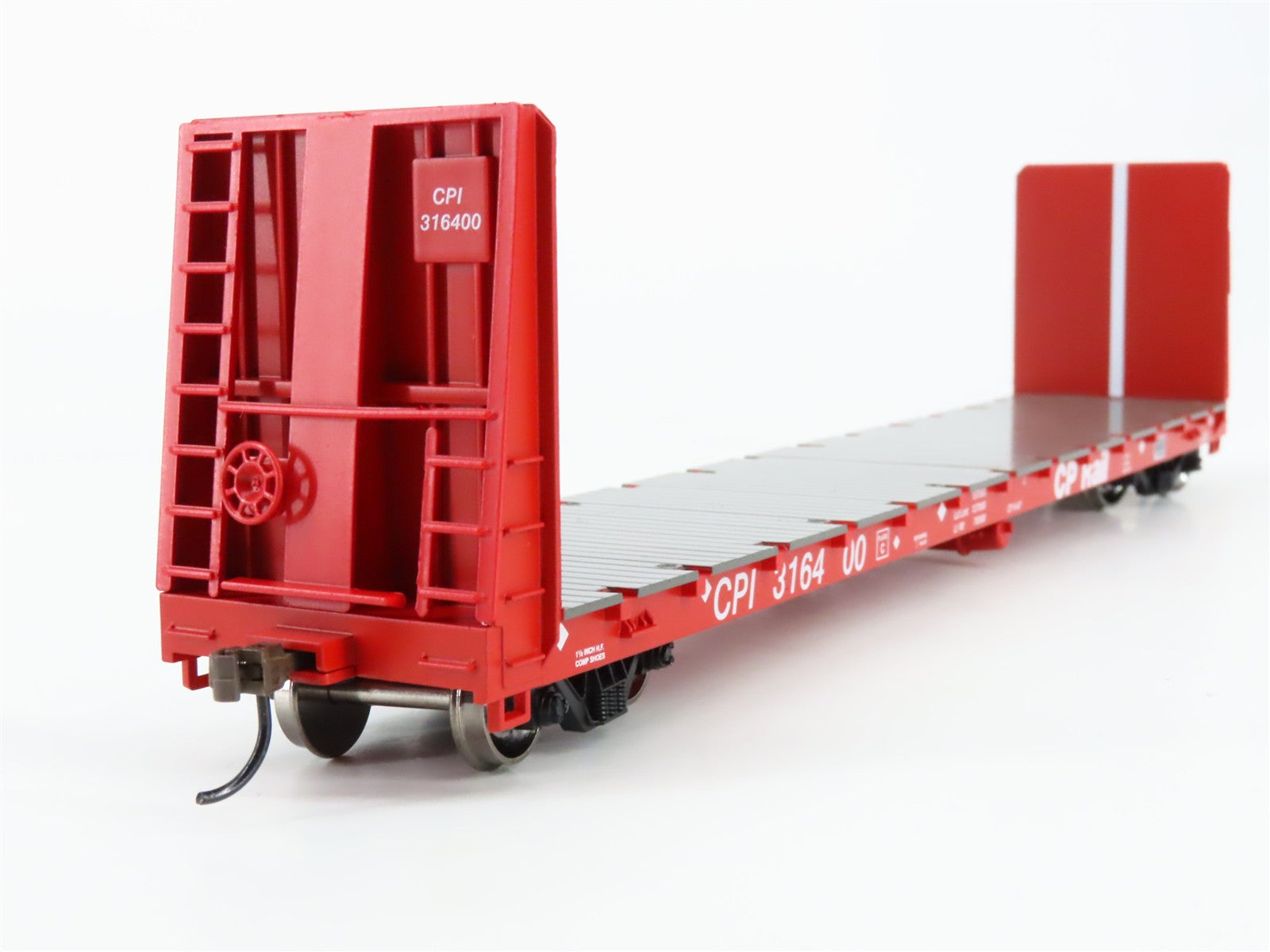 HO Scale Athearn ATH17072 CPI Canadian Pacific 60' Bulkhead Flat Car 3-Pack RTR