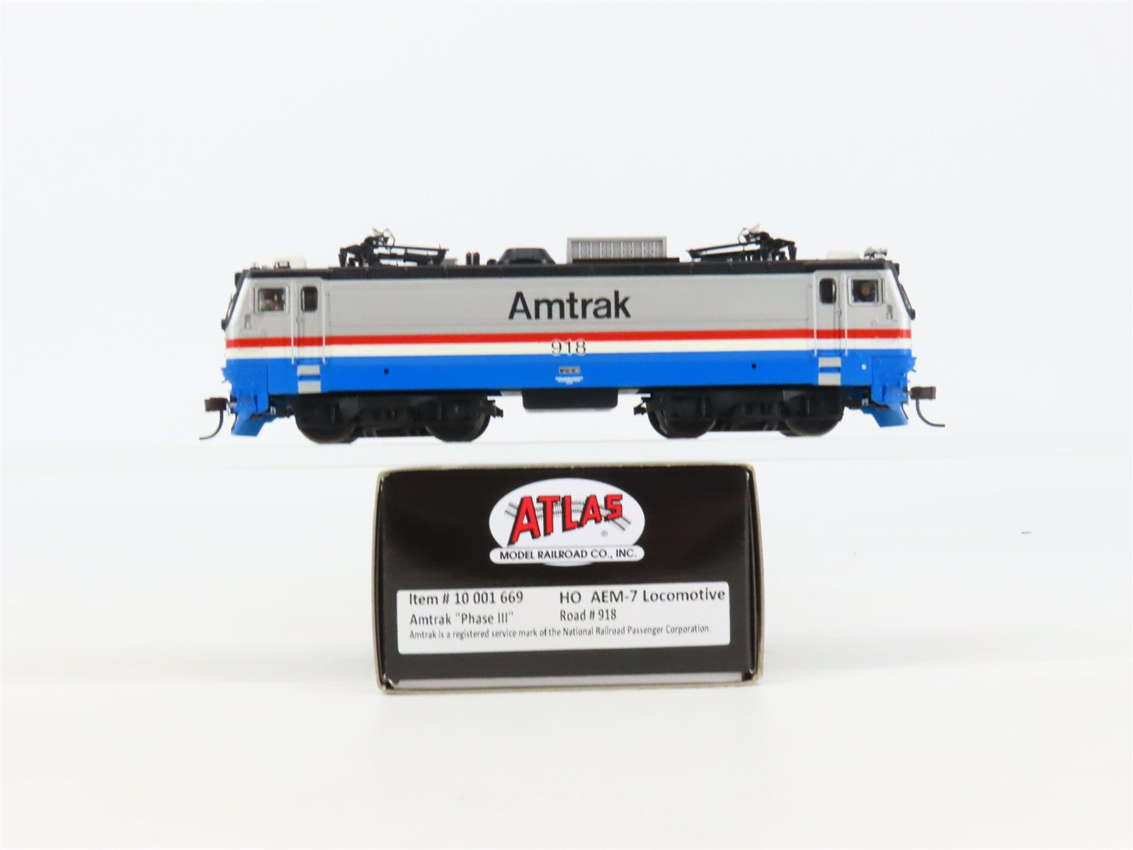 HO Scale Atlas 10001669 Amtrak AEM-7 Electric Locomotive #918 wDCC & Sound