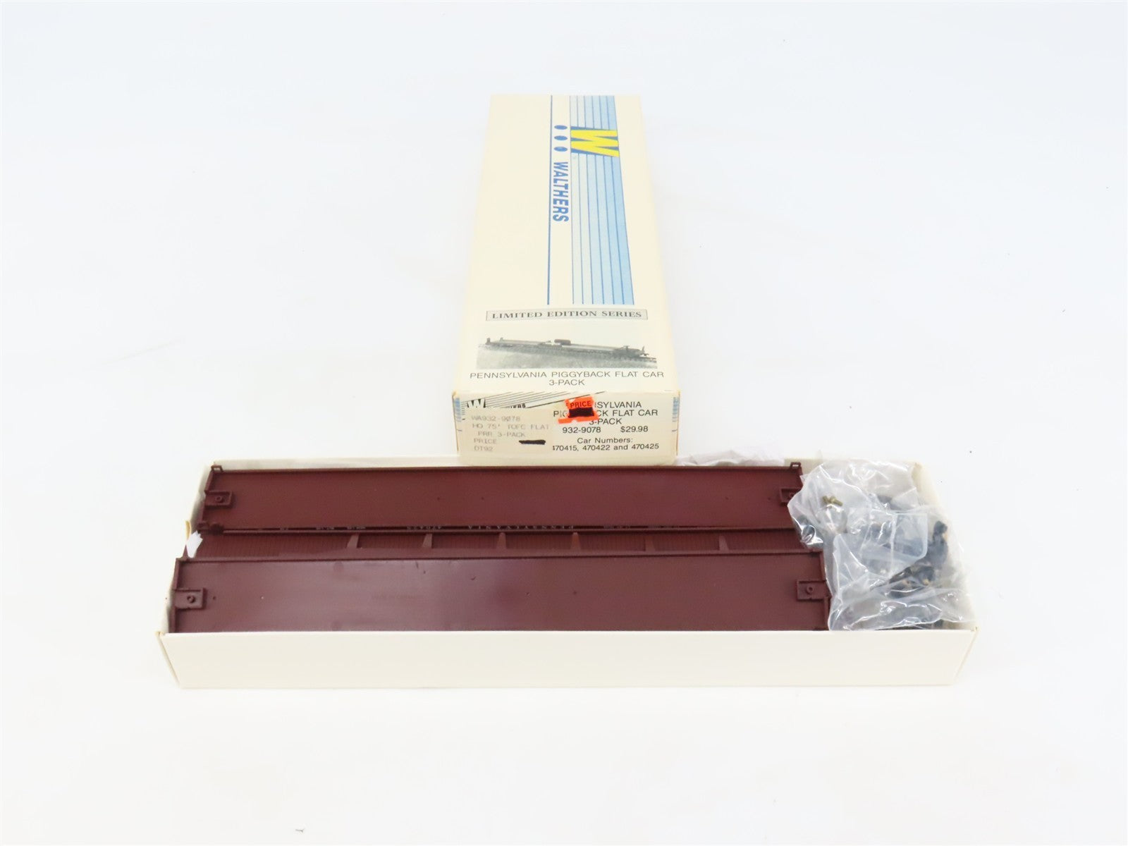 HO Scale Walthers Kit 932-9078 PRR Pennsylvania Piggyback Flat Car 3-Pack