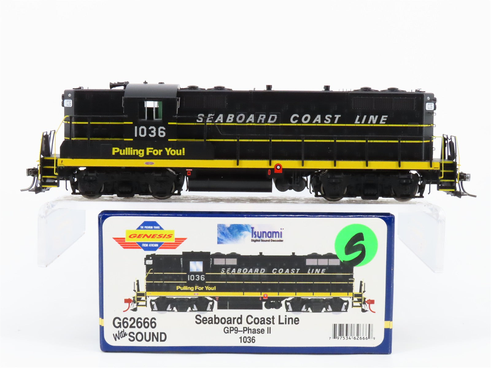 HO Athearn Genesis G62666 SCL Seaboard Coast Line GP9 Diesel #1036 wDCC & Sound