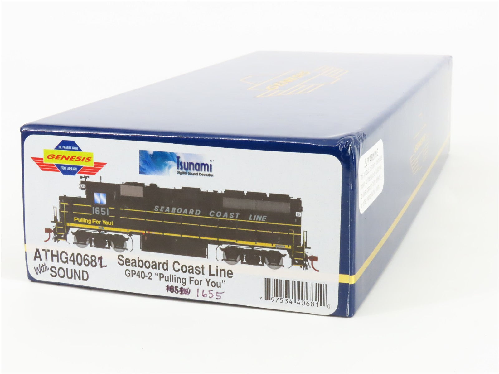 HO Athearn Genesis SCL Seaboard Coast Line GP40-2 Diesel Loco #1655 wDCC & Sound