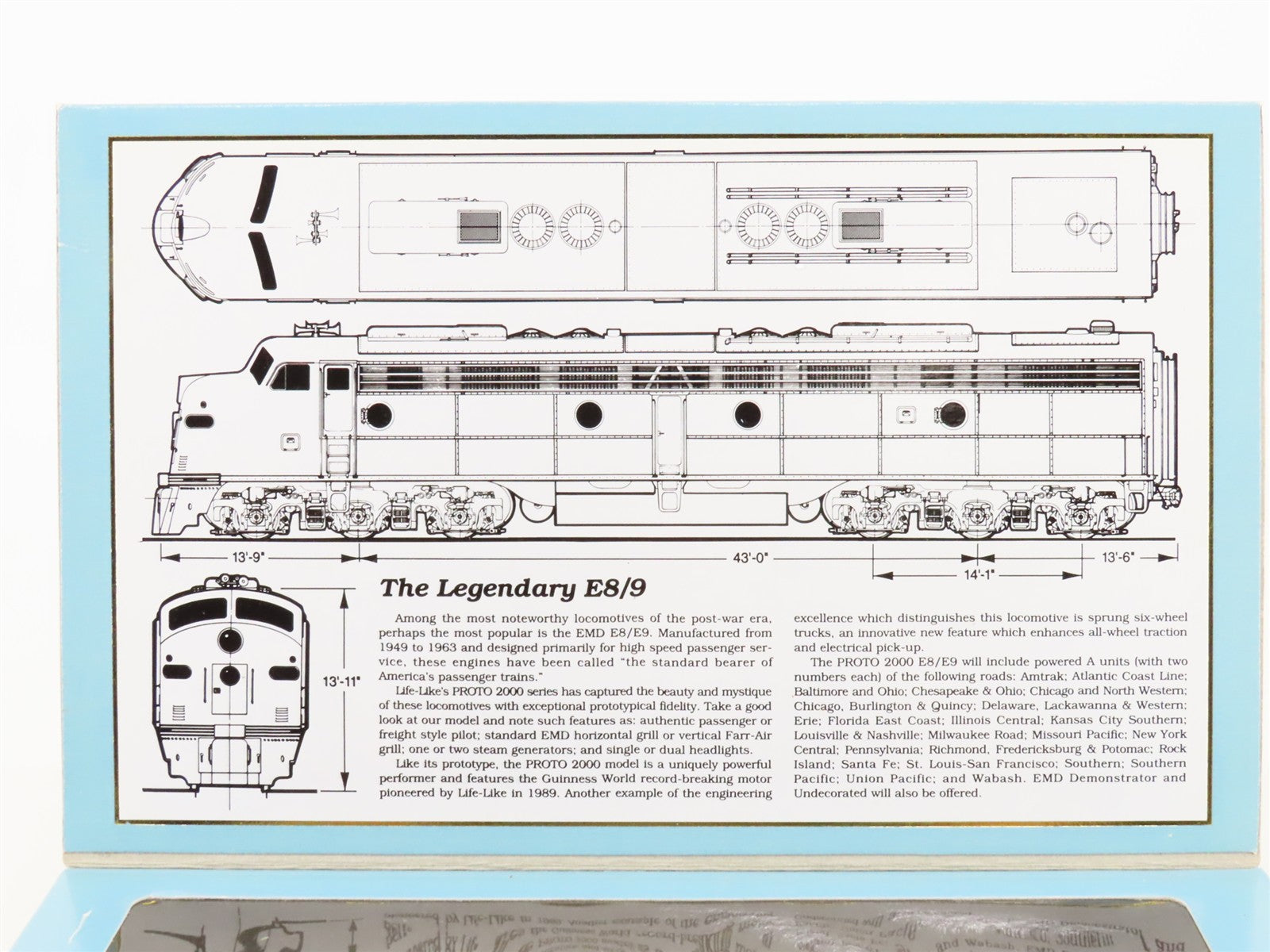 HO Scale Proto 2000 21010 SAL Seaboard E8/9A Diesel Loco #3059 wDCC & Sound