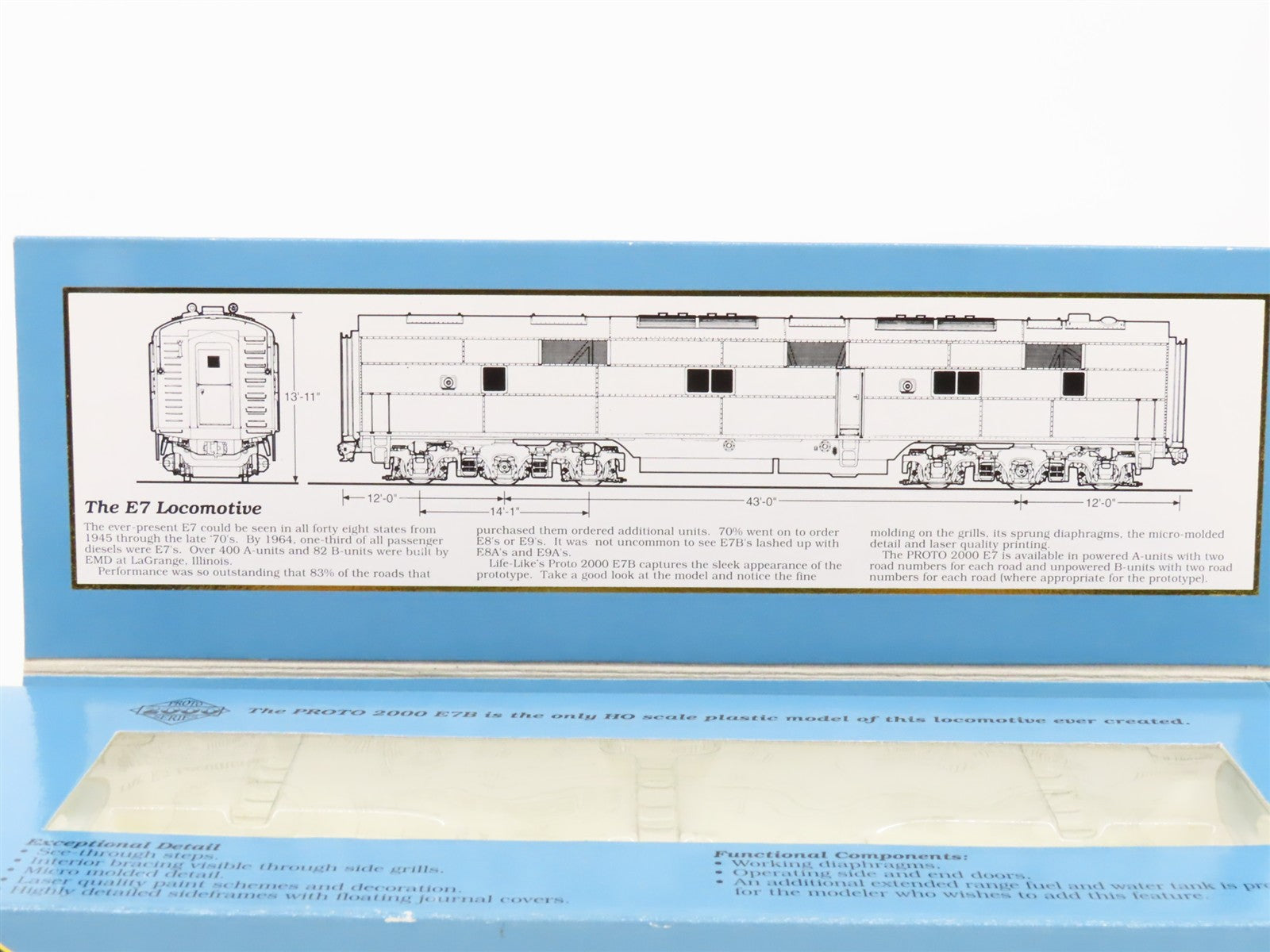 HO Scale Proto 2000 21086 SAL Seaboard Air Line E7B Diesel Loco #3105 UNPOWERED