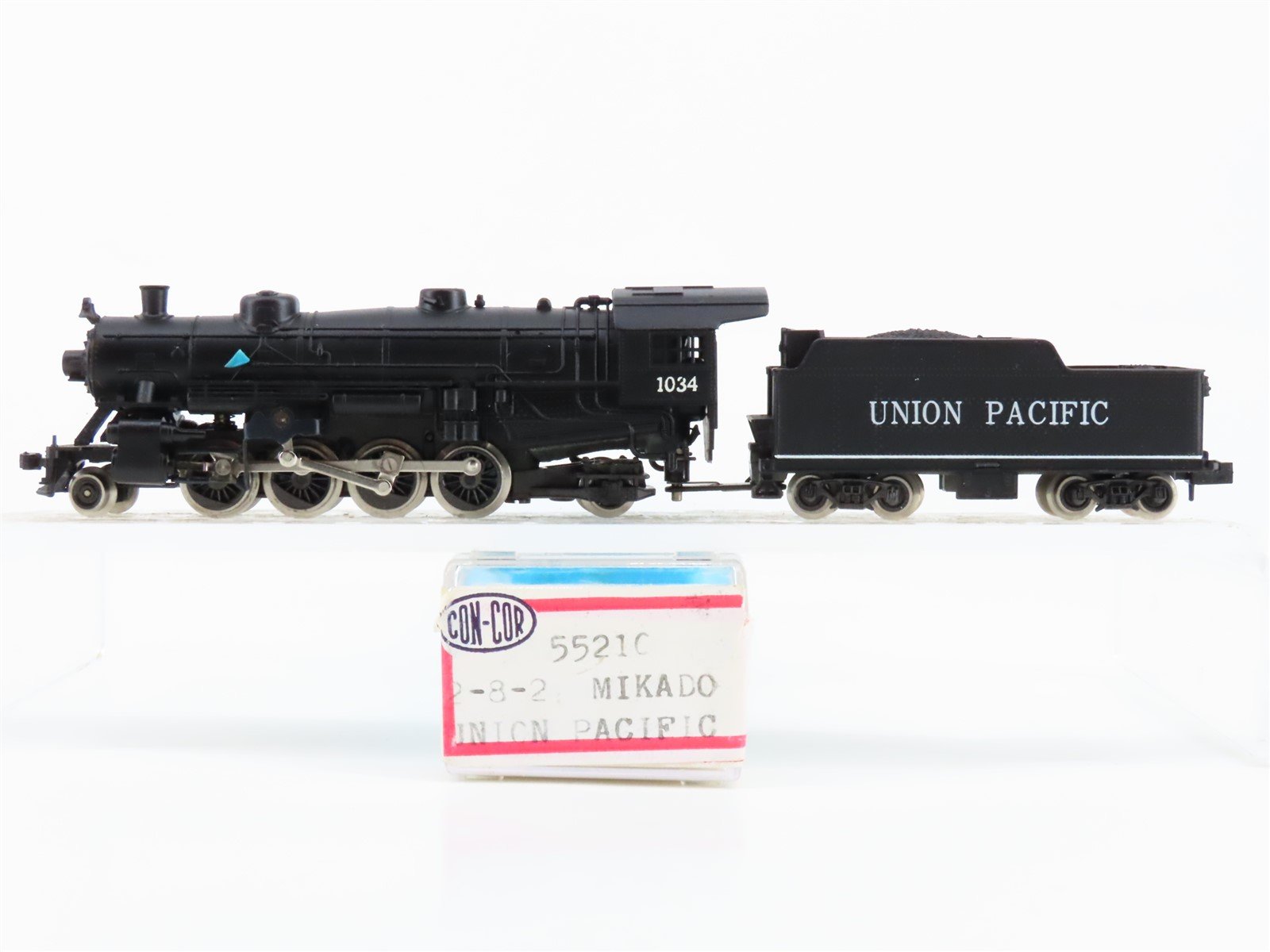 N Scale Con-Cor 5521C UP Union Pacific 2-8-2 Steam Locomotive #1034