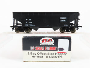 HO Scale Atlas 1862 BM Boston & Maine 2-Bay Offset Side Hopper 7178 RTR