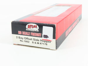 HO Scale Atlas 1862 BM Boston & Maine 2-Bay Offset Side Hopper 7178 RTR