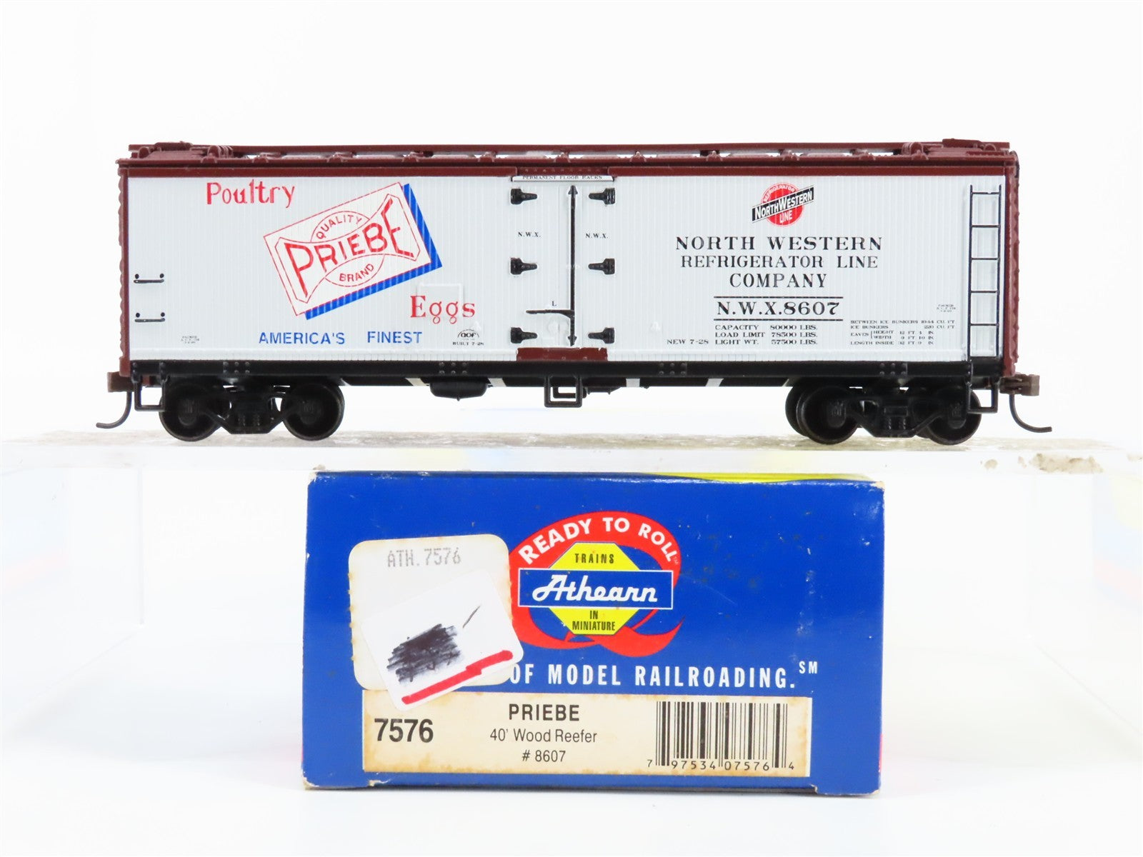 HO Scale Athearn 7576 NWX North Western Refrigerator Line 40' Wood Reefer RTR