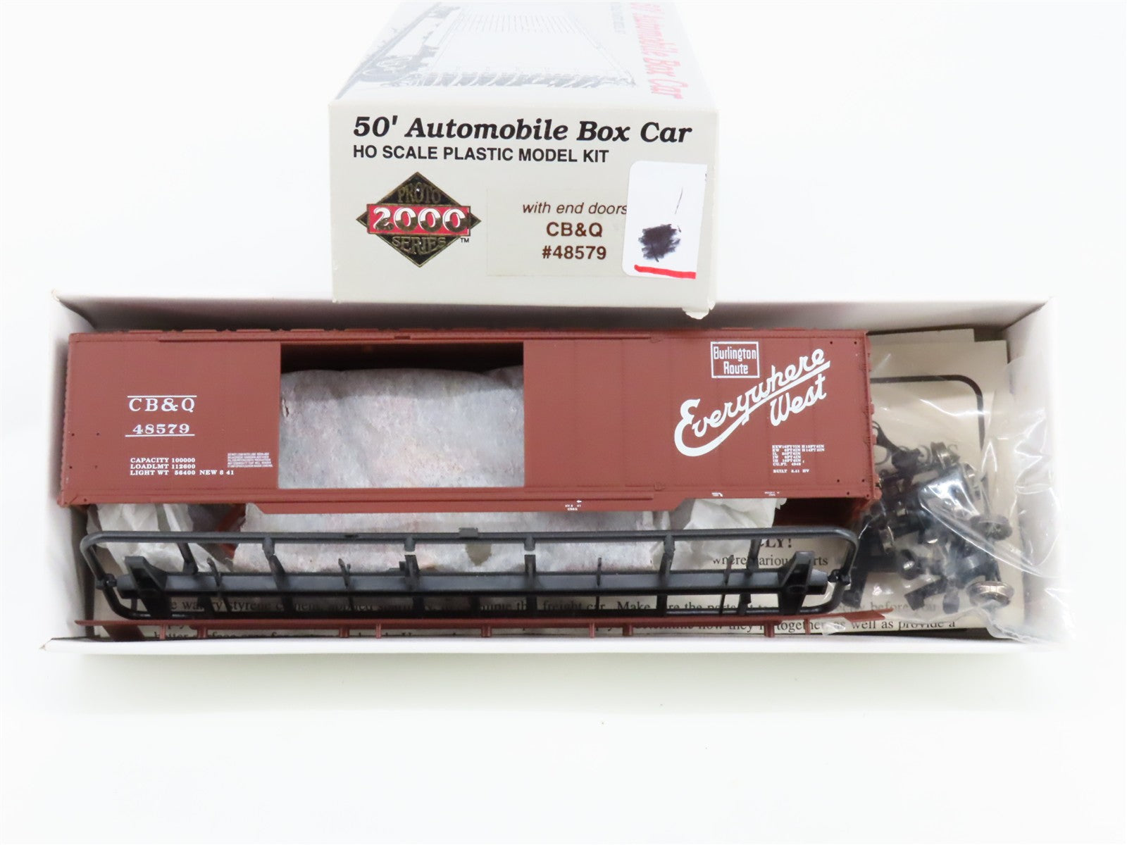 HO Scale PROTO 2000 Chicago, Burlington & Quincy 50' Box Car Unbuilt Kit
